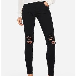 Express Black Distressed Jeans